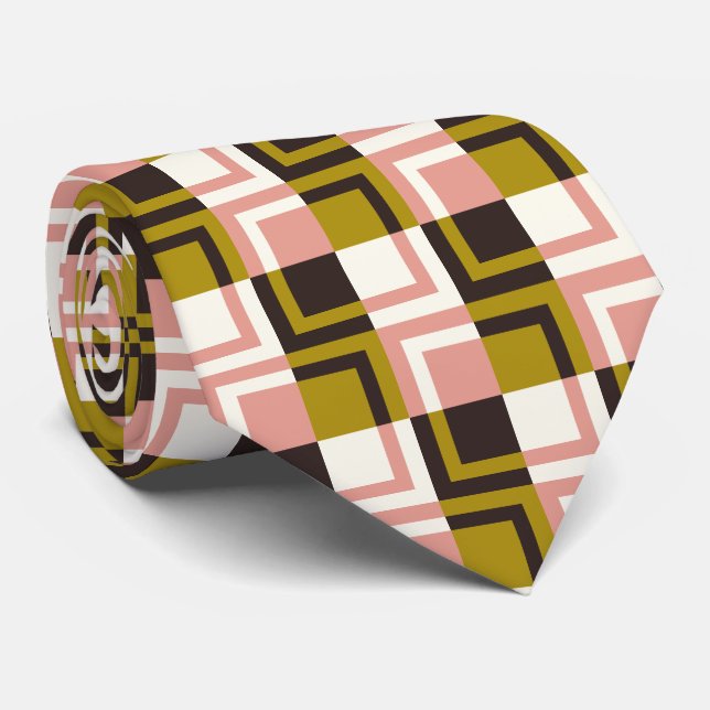 Corbata Chocolate rosa dorado marfil revestido (Enrollado)