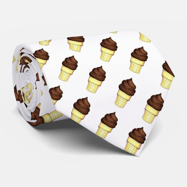 Corbata Chocolate Servir Suave Ice Cream Cone Foodie Tie (Enrollado)