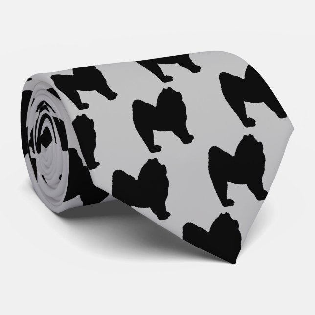 Corbata Chow Chow Dog Silhouette (Enrollado)
