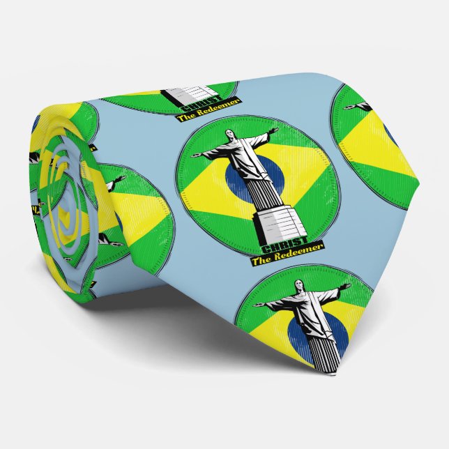 Corbata Christ The Redeemer Christian Design (Enrollado)