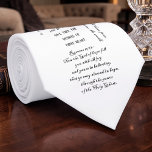 Corbata Christian Bible Verses KJV Custom Necktie<br><div class="desc">Christian Bible Verses KJV Custom Necktie: This unique necktie features carefully selected King James Version (KJV) Bible verses, making it a thoughtful and inspiring gift for any occasion. The verses are beautifully designed and printed on high-quality fabric, ensuring both elegance and durability. Perfect for expressing faith or gifting a meaningful...</div>