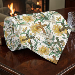 Corbata Christian Crosses with Doves Custom Necktie