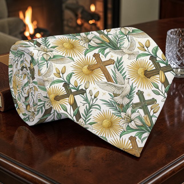 Corbata Christian Crosses with Doves Custom Necktie (Subido por el creador)