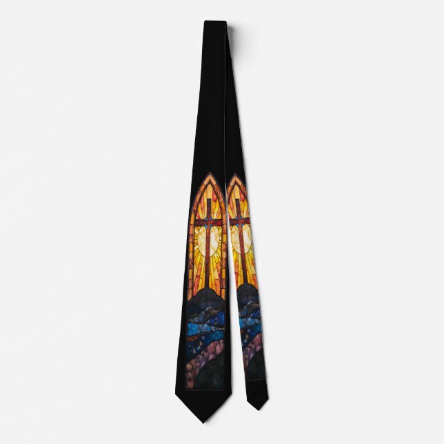 Corbata Christian Stained-Glass Cross Tie (Anverso)