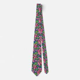 Corbata Christmas Holly And Flower Patterned