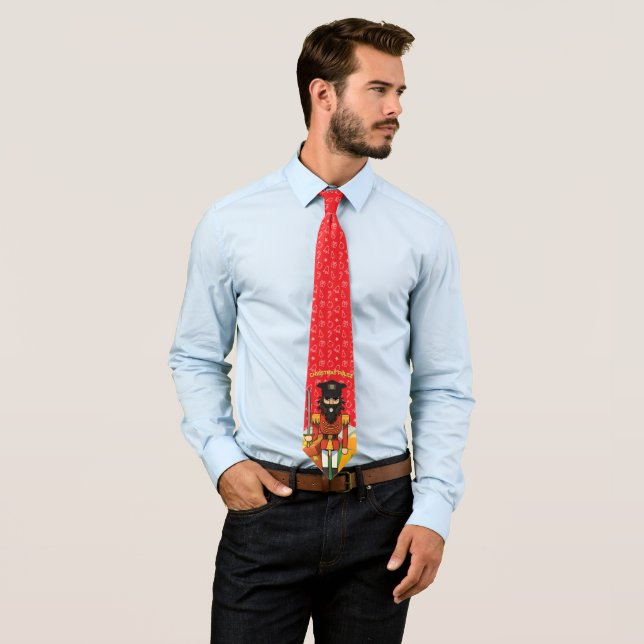 Corbata 🎄 Christmas Police Tie – Funny Holiday Nutcracker (In situ)
