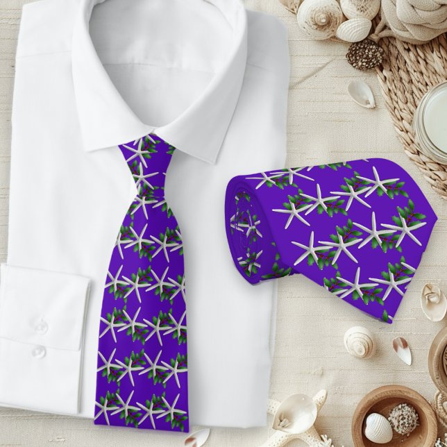 Corbata Christmas Purple Starfish pattern tie (Subido por el creador)