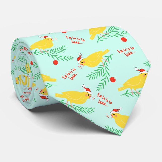 Corbata Christmas Singing Canary Pattern (Enrollado)