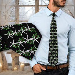 Corbata Christmas Starfish Black pattern tie