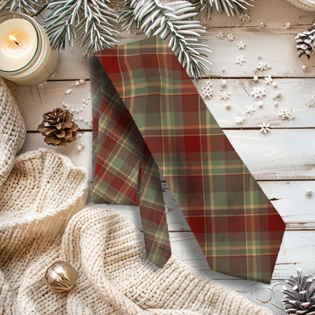 Corbata Christmas Tartan Brick Red Green ID1141A (Subido por el creador)