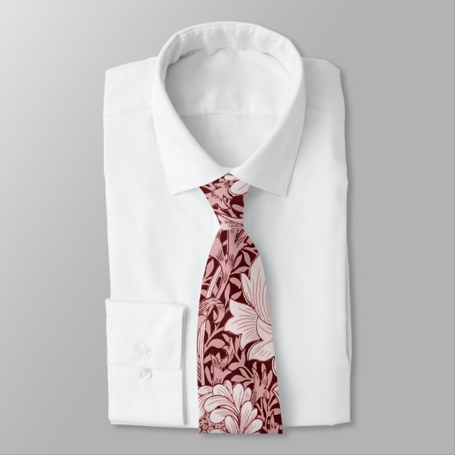 Corbata Chrysanthemum Maroon, William Morris (Atado)