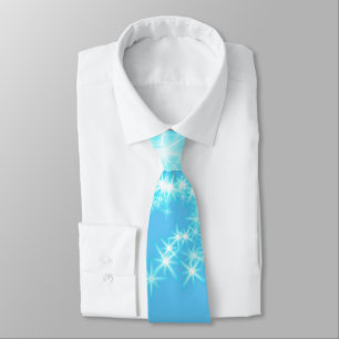 Corbata Cielo azul simple brillo destellos estrellas añade