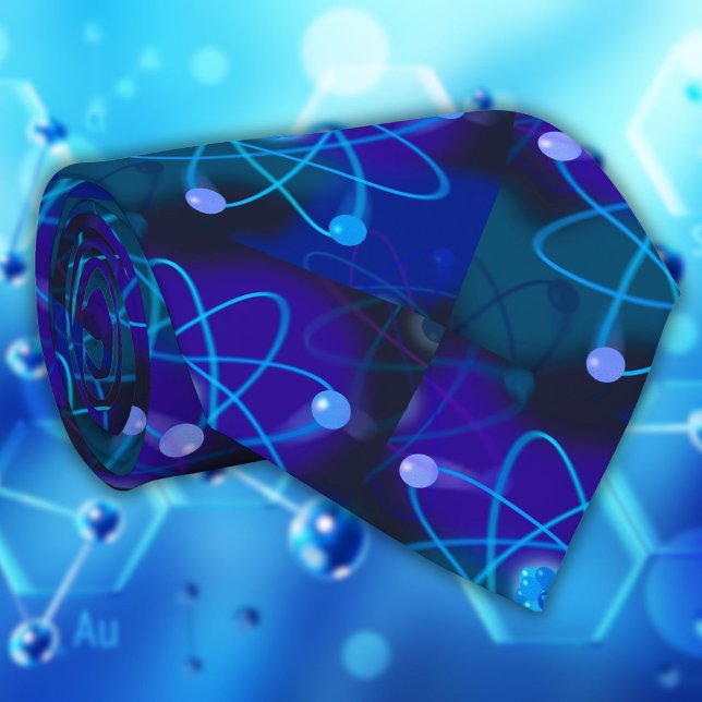Corbata Ciencia de estructura atómica azul (Modern Cool Blue Atomic Structure Science Neck Tie)