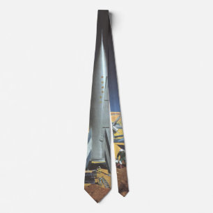 Corbata Ciencia ficción vintage planeta desértico con cohe