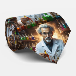 Corbata Científico En Pociones De Mezcla De Laboratorio,