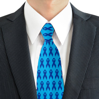 Corbata Cinta azul para la sensibilización sobre el cáncer