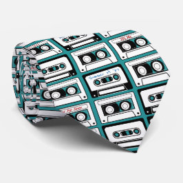 Corbata cinta de casete mezclada años 80 personalizada