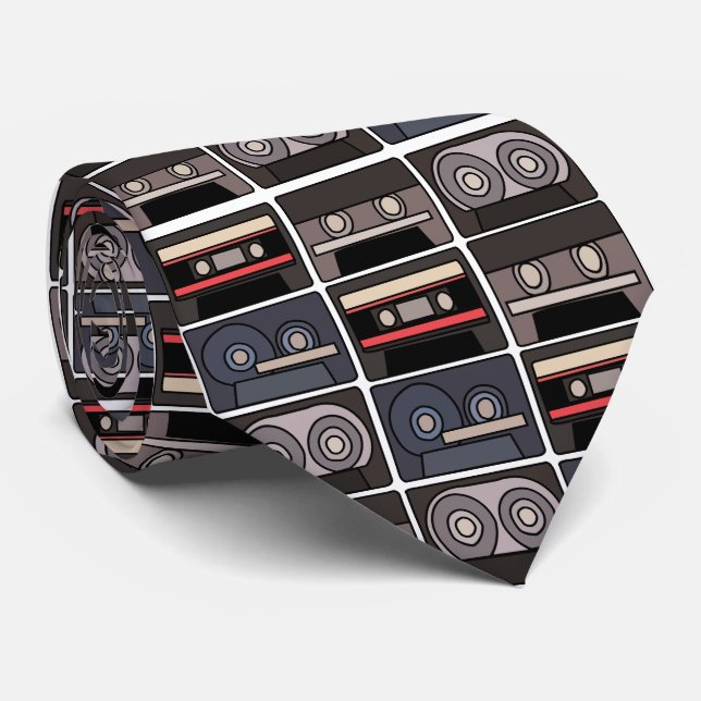 Corbata Cinta de Casete Retro (Enrollado)