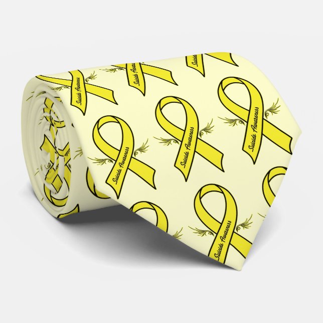 Corbata Cinta de la conciencia del suicidio con las alas (Enrollado)