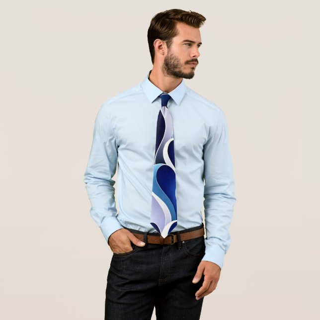 Corbata Cintas Azules y Blancas (In situ)