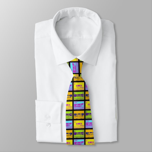 Corbata Cintas de casete Retro Pop Art de los 80 (Atado)