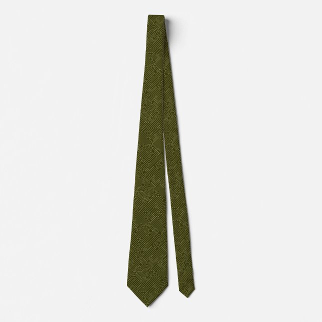 Corbata Circulación - Khaki sobre el olivo oscuro (Anverso)