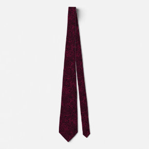 Corbata Circulación - Neon Red sobre Negro
