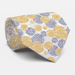 Corbata Círculos con huella de piel de leopardo amarillo y