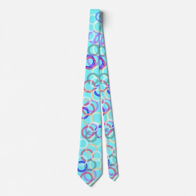 Corbata círculos de baile en azul eléctrico (Anverso)
