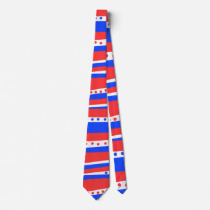 Corbata Círculos de rayas rojas blancas y azules