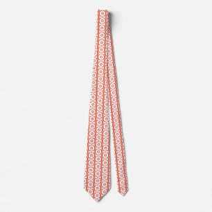 Corbata Círculos discontinuos festivos blancos y rojos