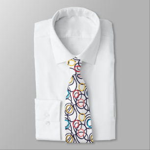 Corbata Círculos divertidos garabateados sobre blanco