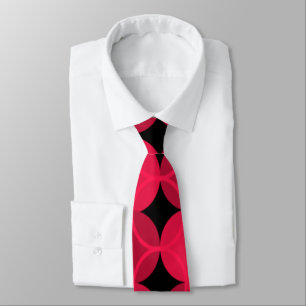 Corbata Círculos en círculos - Cranberry y negro