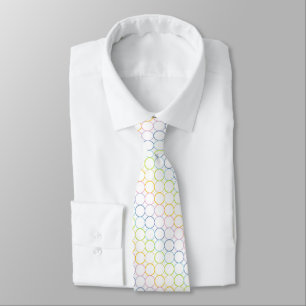 Corbata Círculos en colores pastel del arco iris