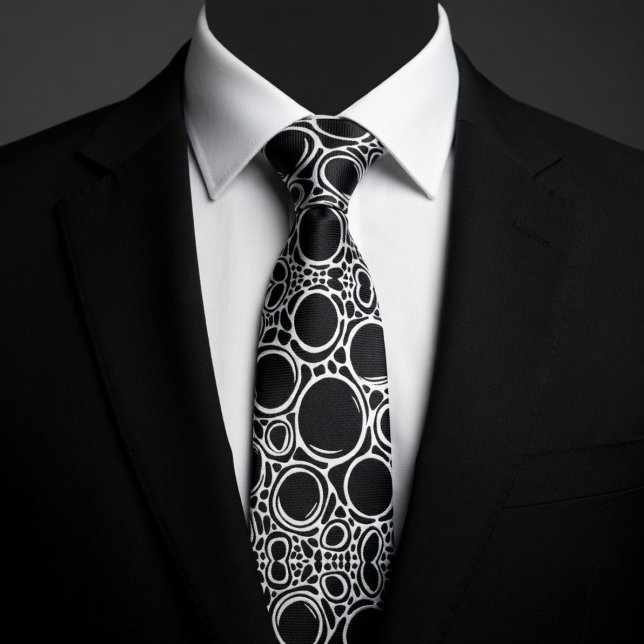 Corbata Círculos Geométricos Negros (Subido por el creador)