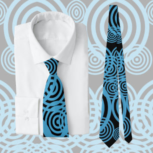 Corbata Círculos hipnotizadores - azul