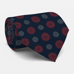 Corbata Círculos moderados de estilo Art Deco rojo y blanc