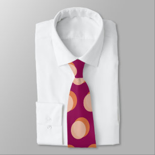 Corbata Círculos Retro y Patrón Negrita Sombras Púrpura