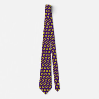 Corbata Círculos rotantes amarillos - Violeta oscura