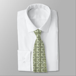 Corbata Círculos Verdes Rayas Geométrico 
