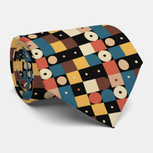 Corbata Círculos y cuadrados geométricos multicolores Bauh