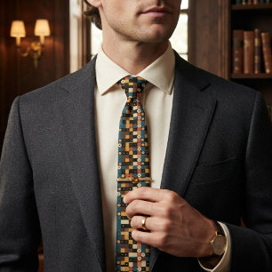 Corbata Círculos y cuadrados geométricos multicolores Bauh