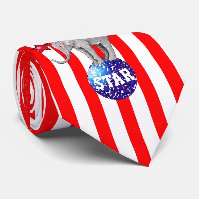 Corbata Circus Elephants Stripe Carnival (Enrollado)