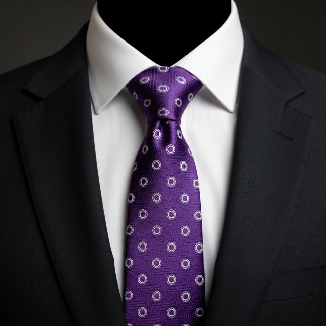 Corbata Ciruela Morado y Blanco de Lunares (Subido por el creador)