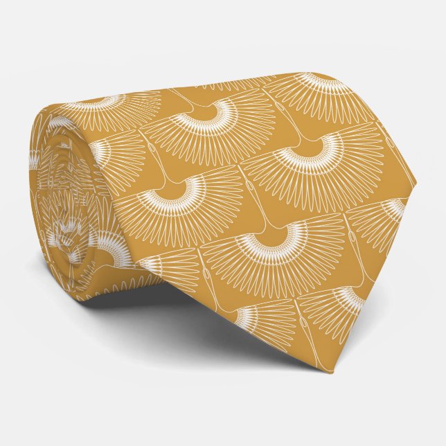Corbata Cisne geométrico volando patrón de ave marrón (Enrollado)