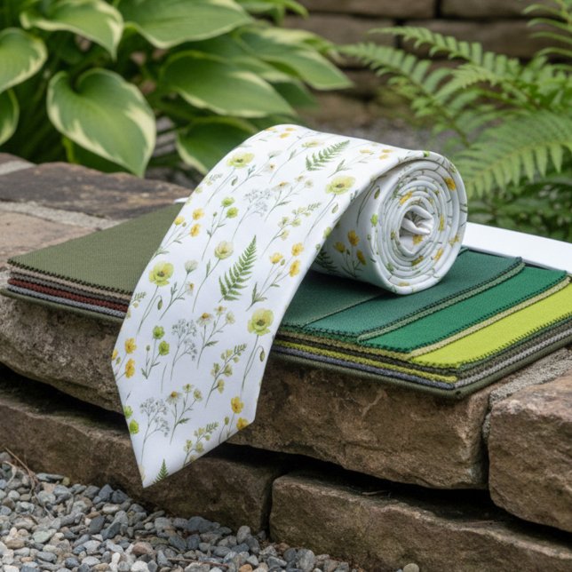 Corbata Citrus Green Wildflower Groomsmen Wedding (Groomsmen floral tie from the Citrus Green Wildflower wedding suite by Darling & May)