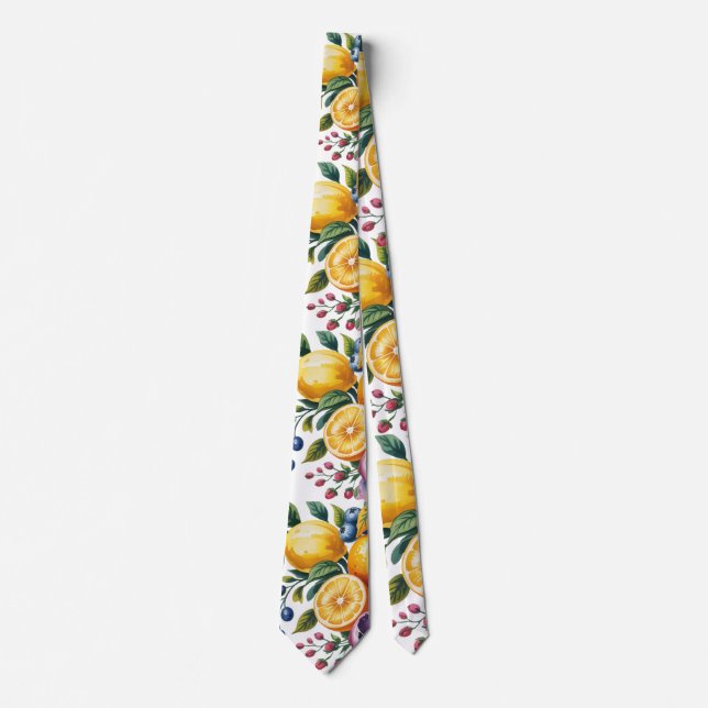 Corbata Citrus mediterráneo Bouquet Boda Groom (Anverso)