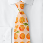 Corbata Citrus Naranja Fruit Fun<br><div class="desc">Patrón de cítricos naranjas divertidos y paradisíacos en un fondo rosa rubor. ¡Refrescante! Arte original de Nic Squirrell.</div>