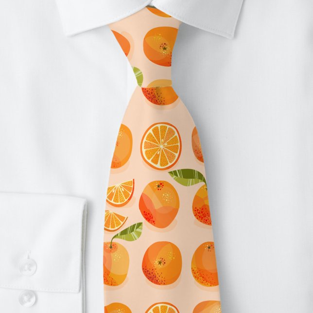 Corbata Citrus Naranja Fruit Fun (Fun citrus orange fruit neck tie)