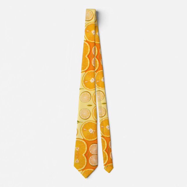 Corbata Citrus Orange Slice Vibrant Summer Fruit (Anverso)